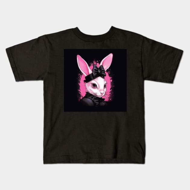 Pink Rabbit Kids T-Shirt by Enchanted Reverie